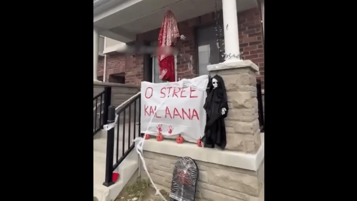 ‘O Stree Kal Aana’ Stree 2Inspired Halloween Decoration Outside