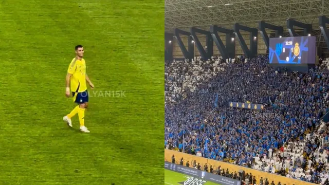 cristiano-ronaldo-lightheartedly-reacts-to-messi-messi-chants-from-alhilal-fans-as-rival-clubs-play-out-11-draw-watch