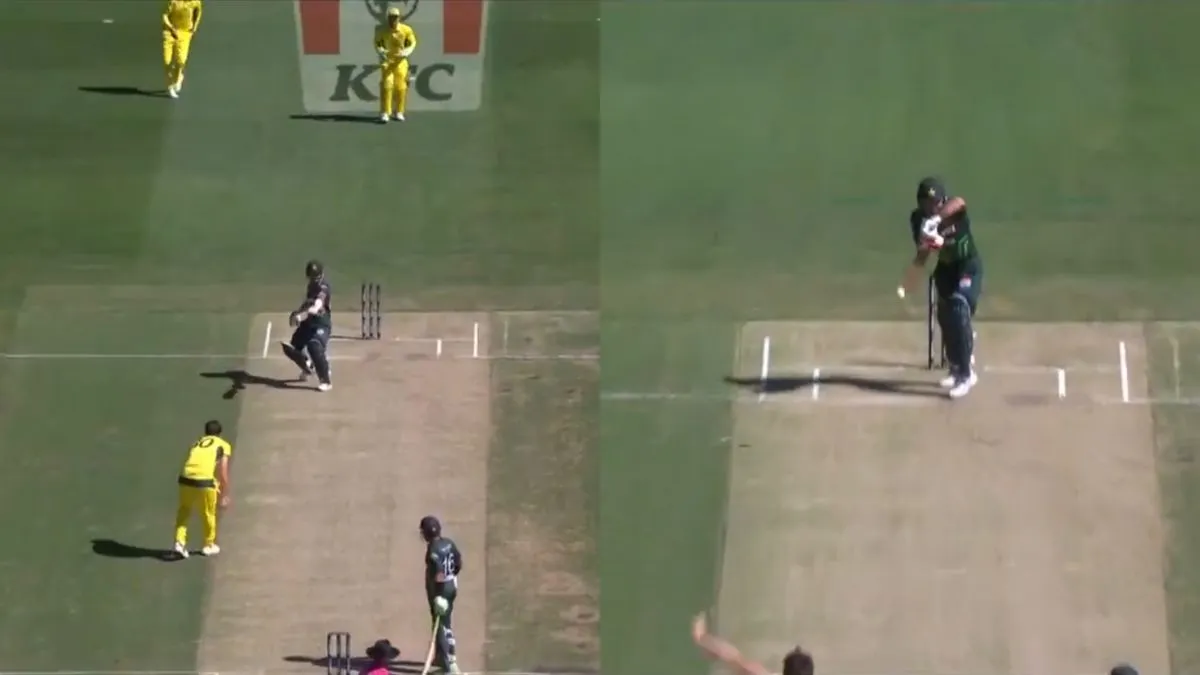 aus-vs-pak-1st-odi-kamran-ghulam-imitates-steve-smith-while-facing-pat-cummins-star-pacer-had-last-laugh-in-end-watch