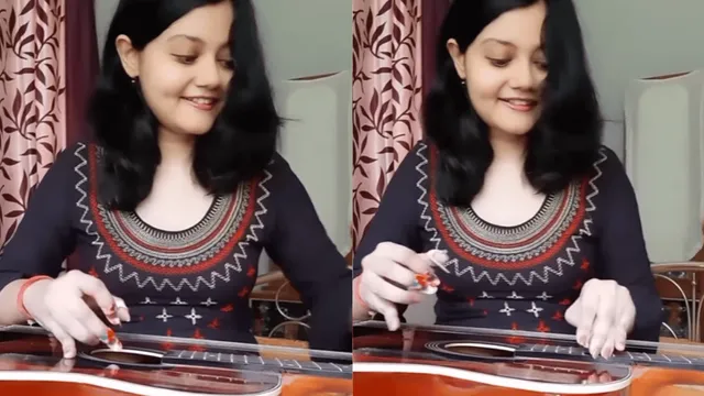 girl-playing-shah-rukh-khan-tere-naina-song-on-guitar-makes-it-sound-like-veena-viral-video-wins-internet