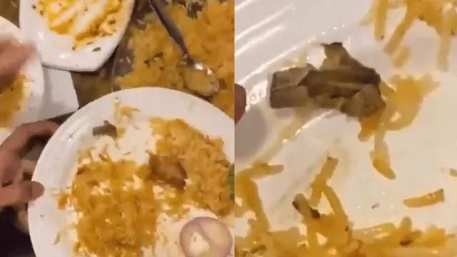 customers-find-cigarette-in-biryani-ordered-at-hyderabad-restaurant-kitchen-hygiene-under-question-viral-video