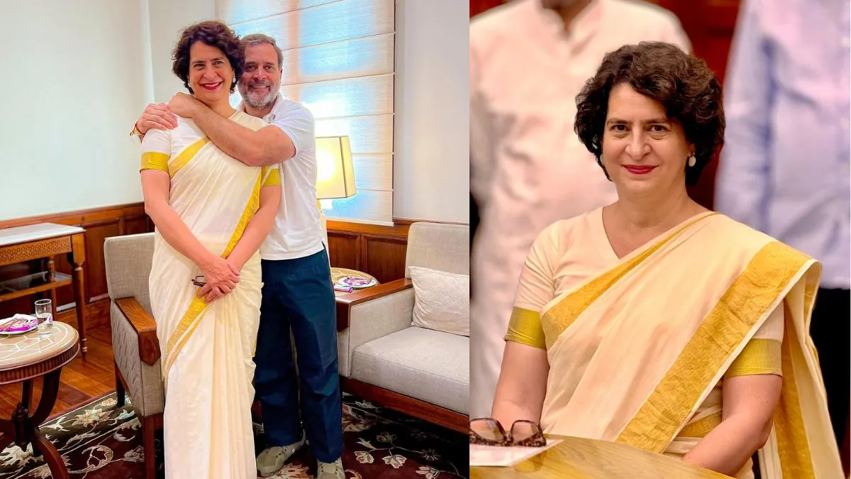 Priyanka Gandhi Marks Her Parliament Debut As MP In Kasavu Saree; Know All About This Kerala’s Traditional Attire