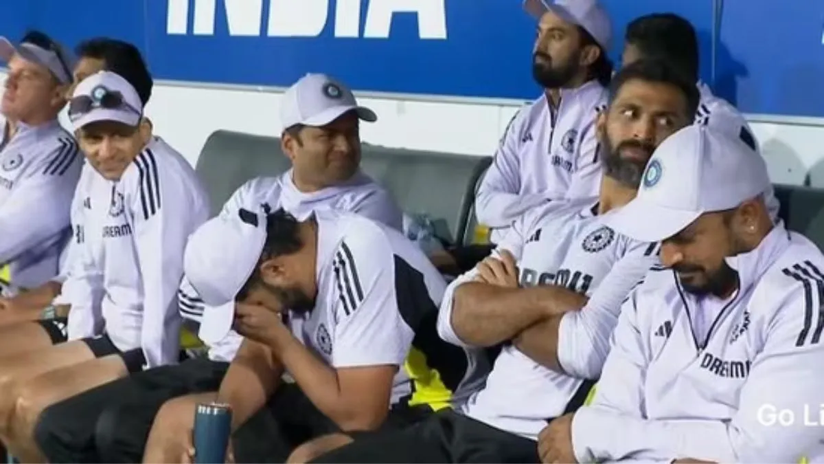 india-national-cricket-team-vs-prime-minister-xi-cricket-team-match-scorecard-is-rohit-sharma-crying-or-laughing-india-captain-frustrated-act-sarfaraz-khan-dismissal-commentator-guessing