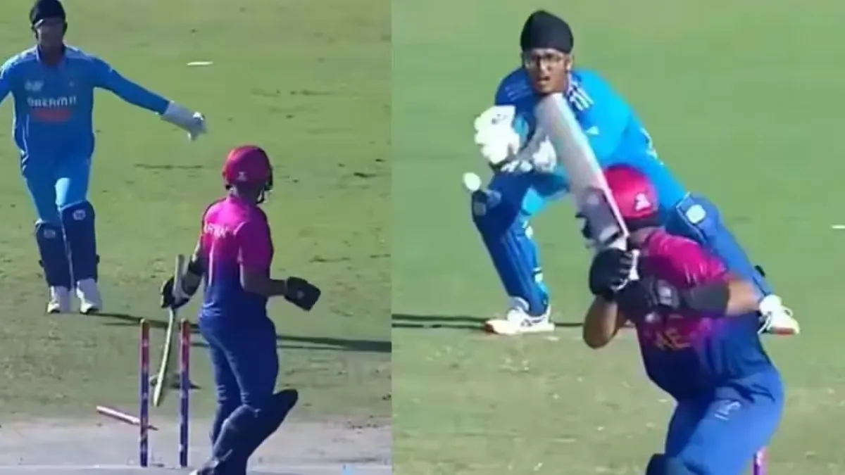 india-u19-national-cricket-team-vs-uae-u19-cricket-team-match-scorecard-watch-yudhajit-bowls-a-magic-ball-to-uproot-uae-batters-middle-stump-in-u19-asia-cup