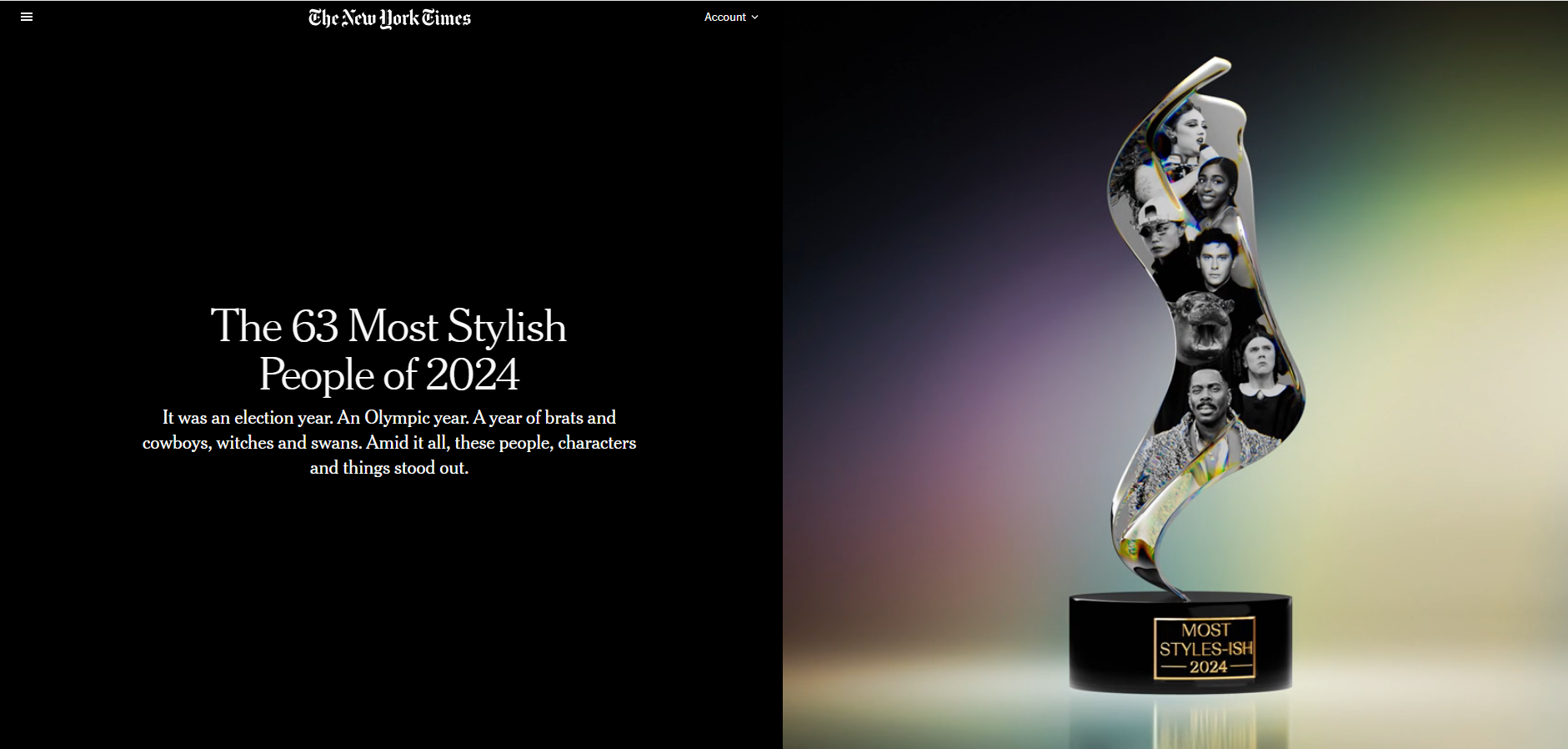 NYT's Most Stylish People of 2024 NYT MOST STYLISH PEOPLE