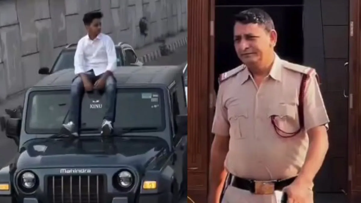 haryana-teen-vlogger-performs-stunt-on-thar-roof-claims-his-cop-father-will-protect-him-video