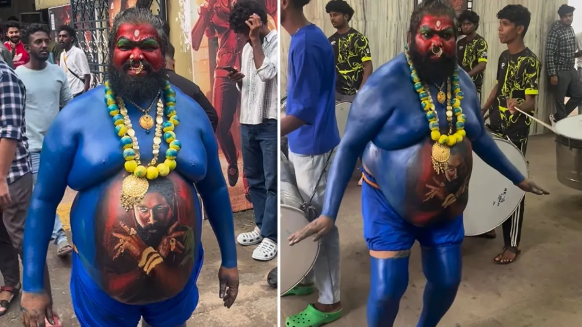 video-of-kerala-man-gangamma-thalli-look-as-tribute-to-allu-arjun-pushpa-2-goes-viral