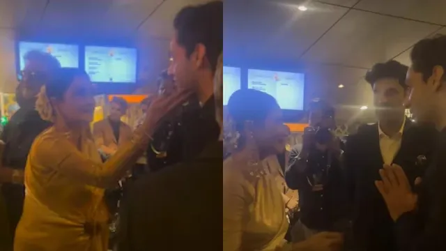 rekha-tightly-hugs-amitabh-bachchan-grandson-agastya-nanda-at-raj-kapoor-100th-birth-anniversary-watch