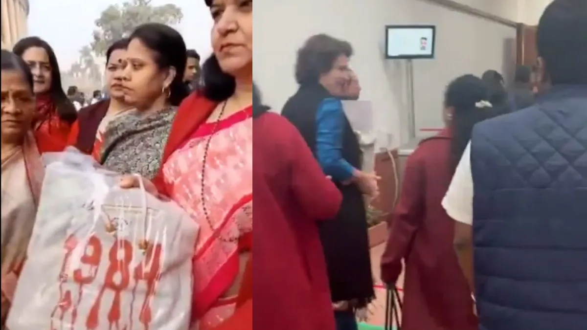 Priyanka Gandhi Gets Bag From Bjps Aparajita Sarangi Days After She Carried Palestine