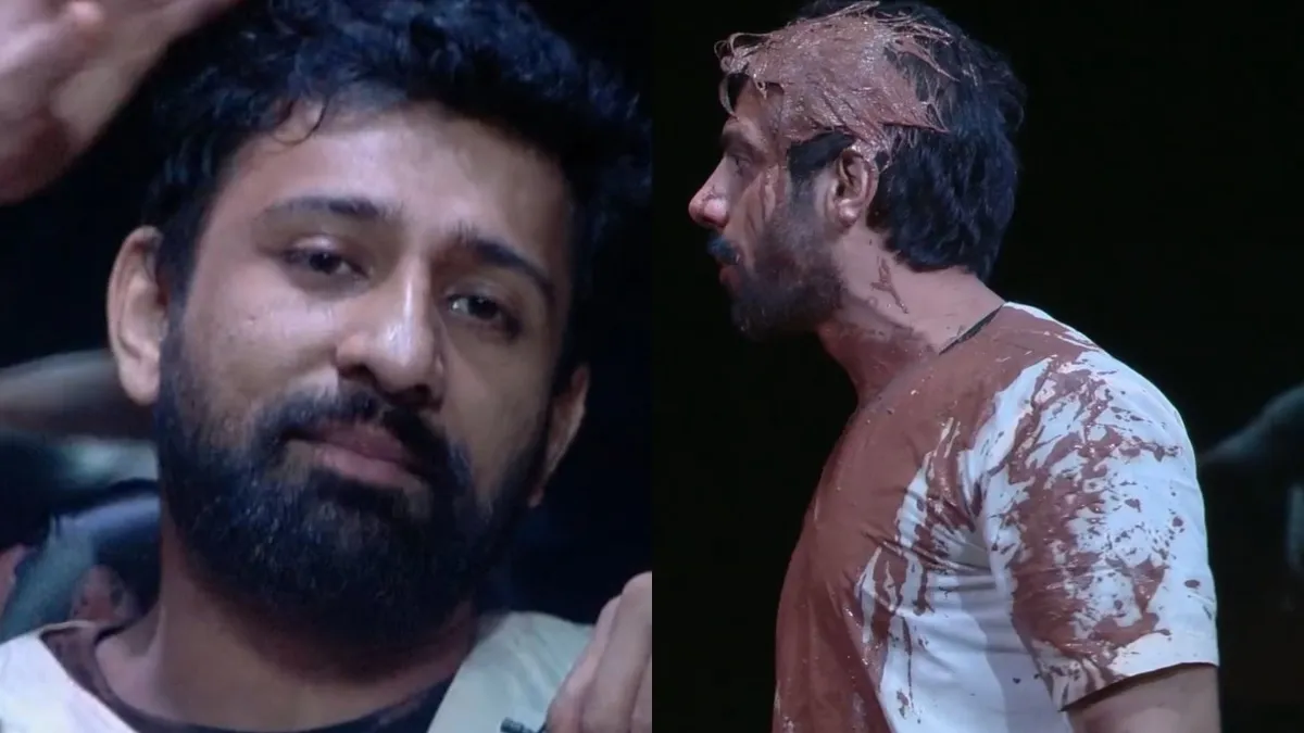 bigg-boss-18-karanveer-mehra-trims-rajat-dalal-beard-latter-gets-furious-and-throws-mud-on-him