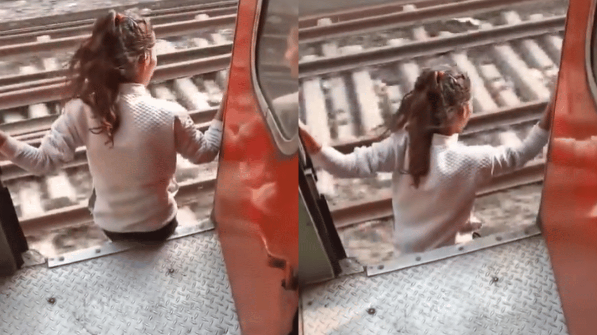 Viral Video Girl Jumps From Moving Train Netizens Blame Cameraperson