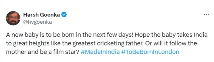 Harsh Goenka's Tweet