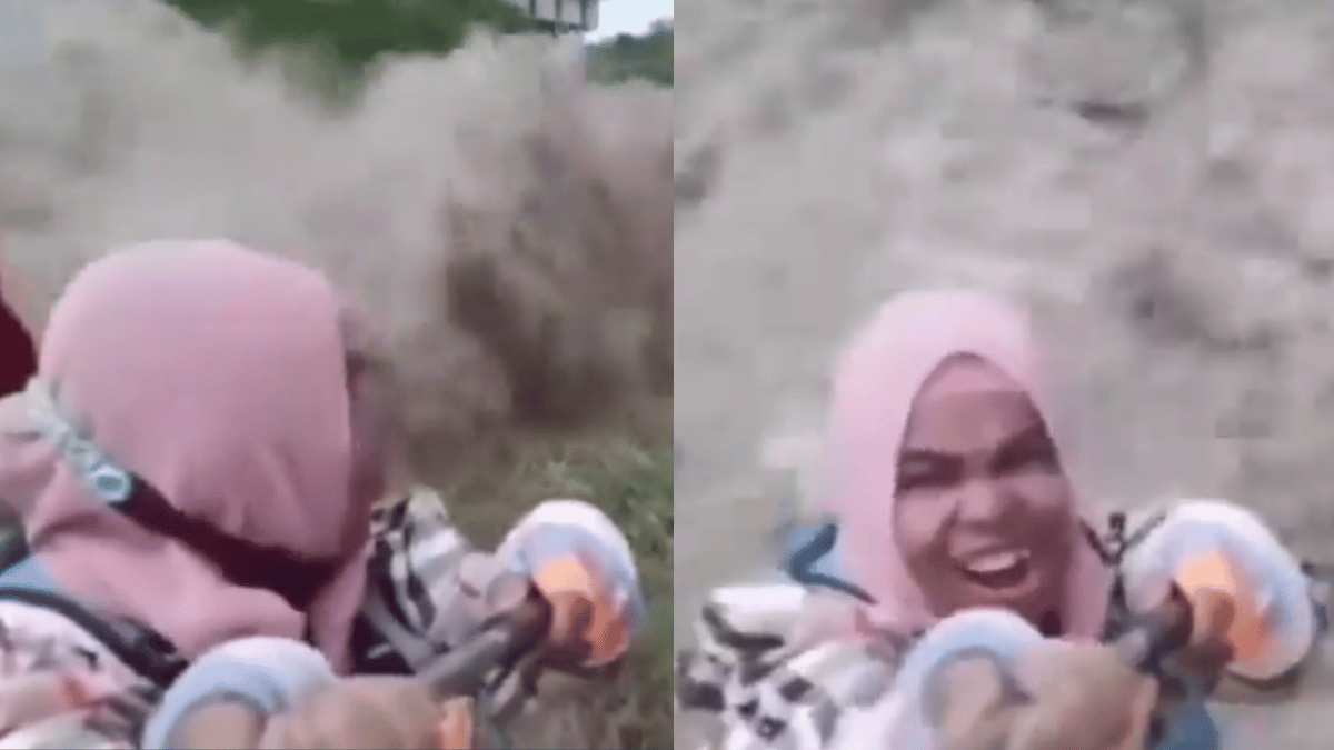 viral-video-woman-takes-selfie-with-tsunami-waves-internet-confused-and-impressed-watch