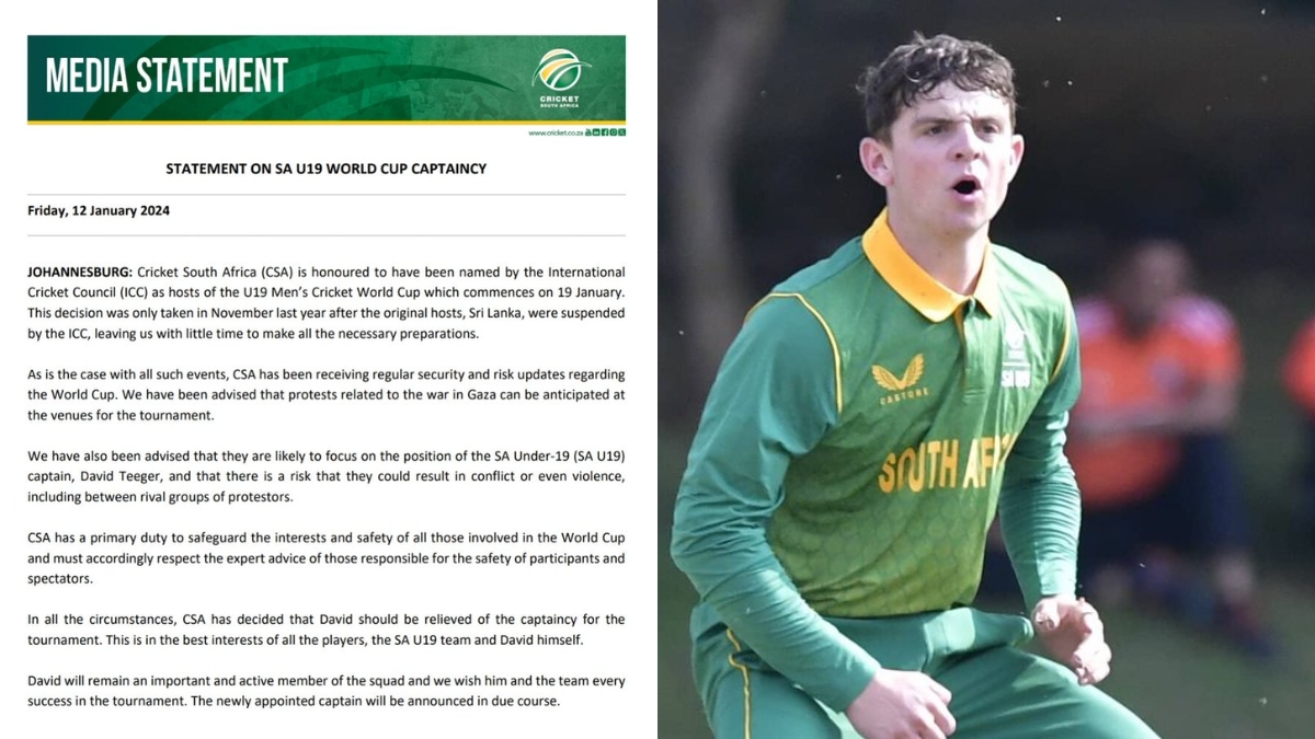 u19-world-cup-2024-south-africas-david-teeger-deposed-as-captain-amid-safety-concerns-over-pro-israel-statement