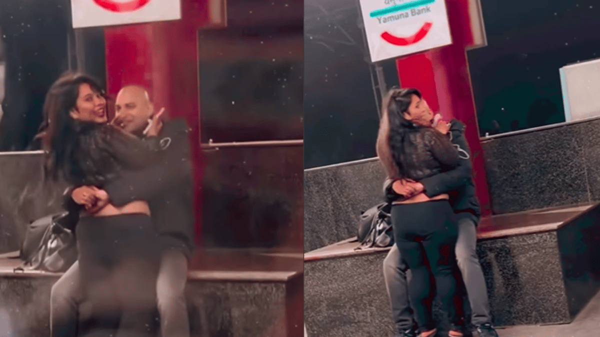delhi-metro-couple-shamelessly-kissing-and-hugging-at-station-stirs-storm-on-the-internet-video-goes-viral
