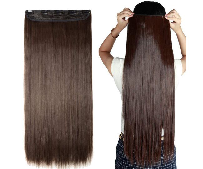 Buy 5 Clips Curly/Wavy Ombre(4T27) Matte Finish Premium Synthetic Hair  Extensions Online at Best Price in India