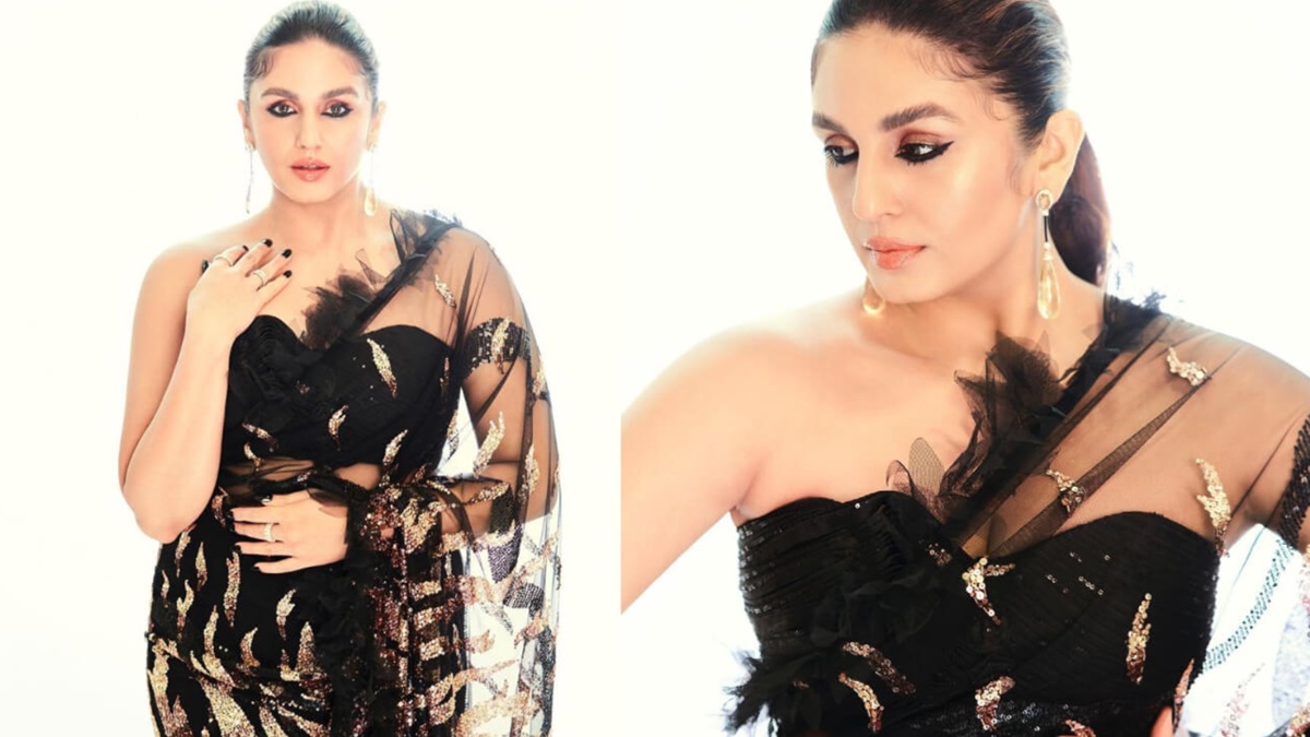 Seductive Deep Neck Blouse Design Inspired By Huma Qureshi For Heavy Bust
