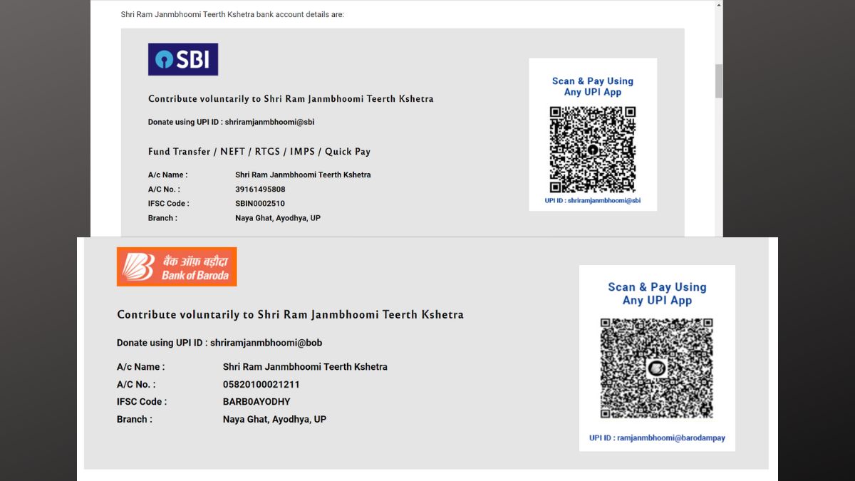 Ram Janambhoomi Donation Detail