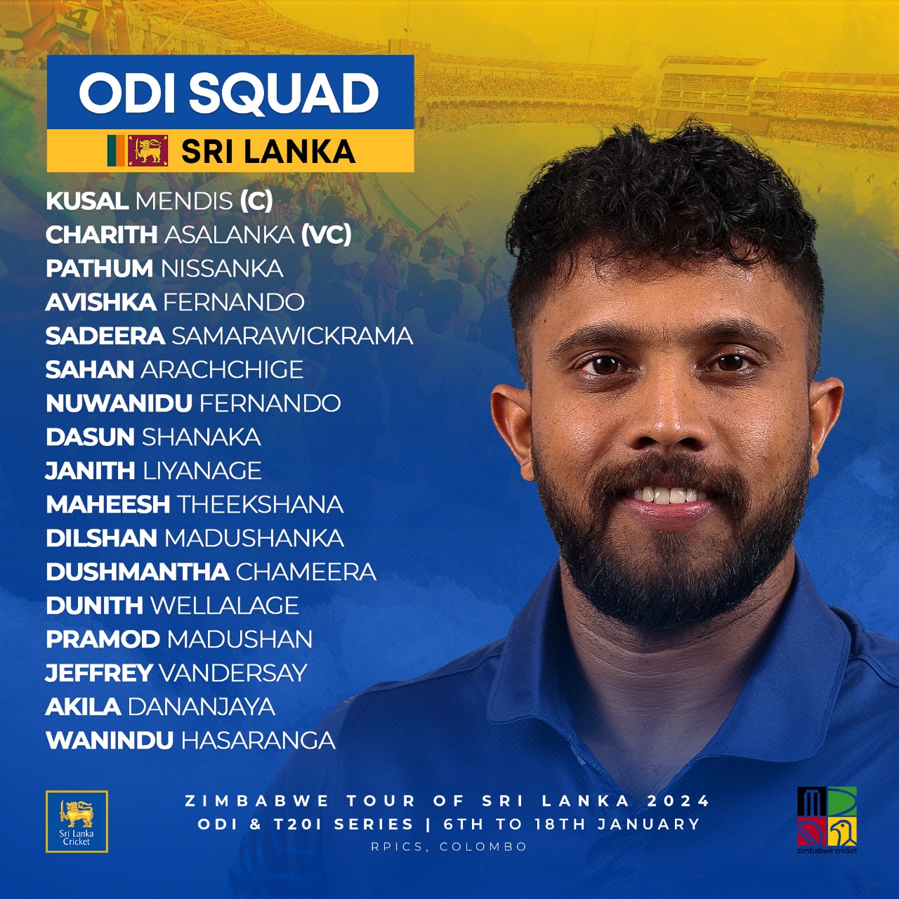 SL Vs ZIM: Sri Lanka Announce 17-Member ODI Squad To Take On Zimbabwe ...