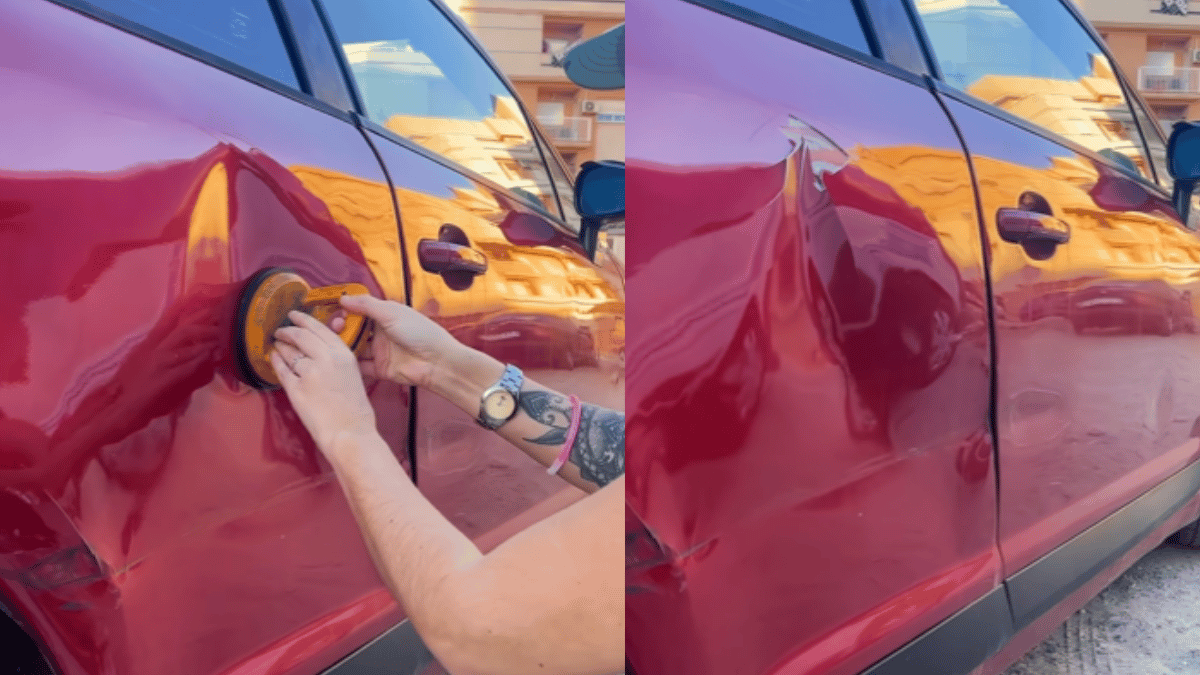 how-not-to-fix-a-car-101-woman-diy-trick-to-fix-car-dent-fails-miserably-watch-viral-video