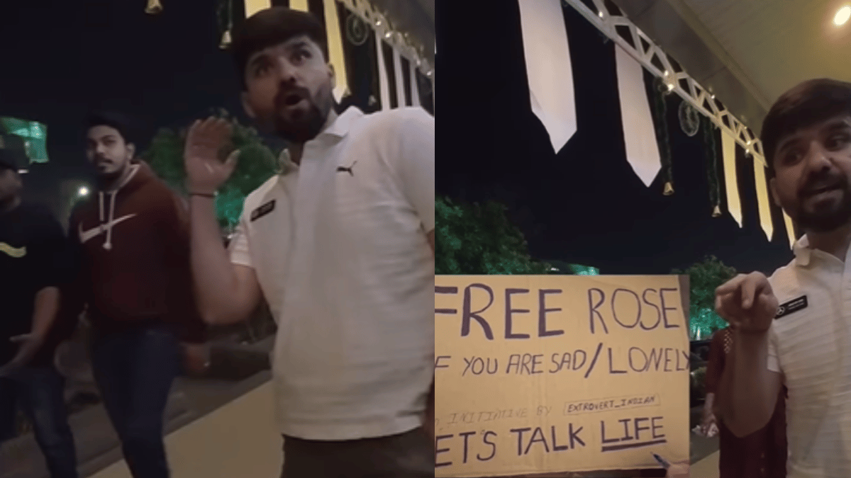 would-have-shot-you-if-this-was-america-drunk-indian-man-threatens-person-giving-roses-to-people-on-street-watch-viral-video