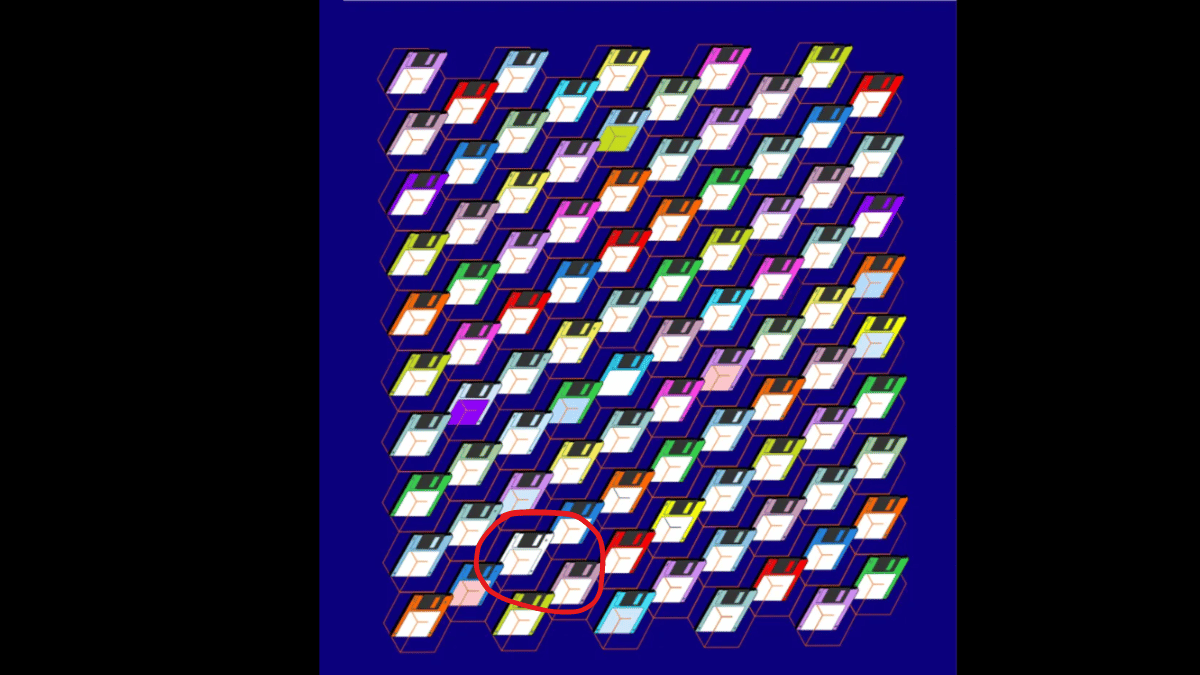 Spot the floppy disk in under 10 seconds. (Source: EARTH WEB)