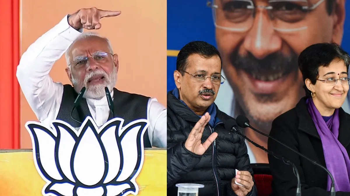 pm-modi-in-delhi-news-aap-bjp-arvind-kejriwal-sheeshmahal-pm-modi-aapda-ashok-vihar-full-address-delhi-elections-updates