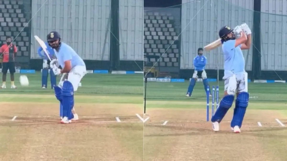 watch-tilak-varma-watches-rohit-sharma-as-keeper-as-india-captain-trains-after-bgt-failure