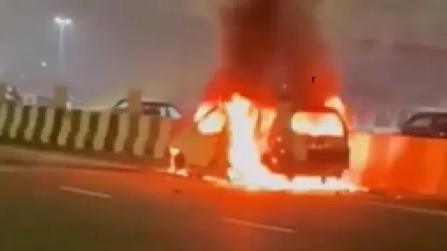 delhi-man-charred-to-death-as-car-catches-fire-on-delhimeerut-expressway-days-before-marriage-video