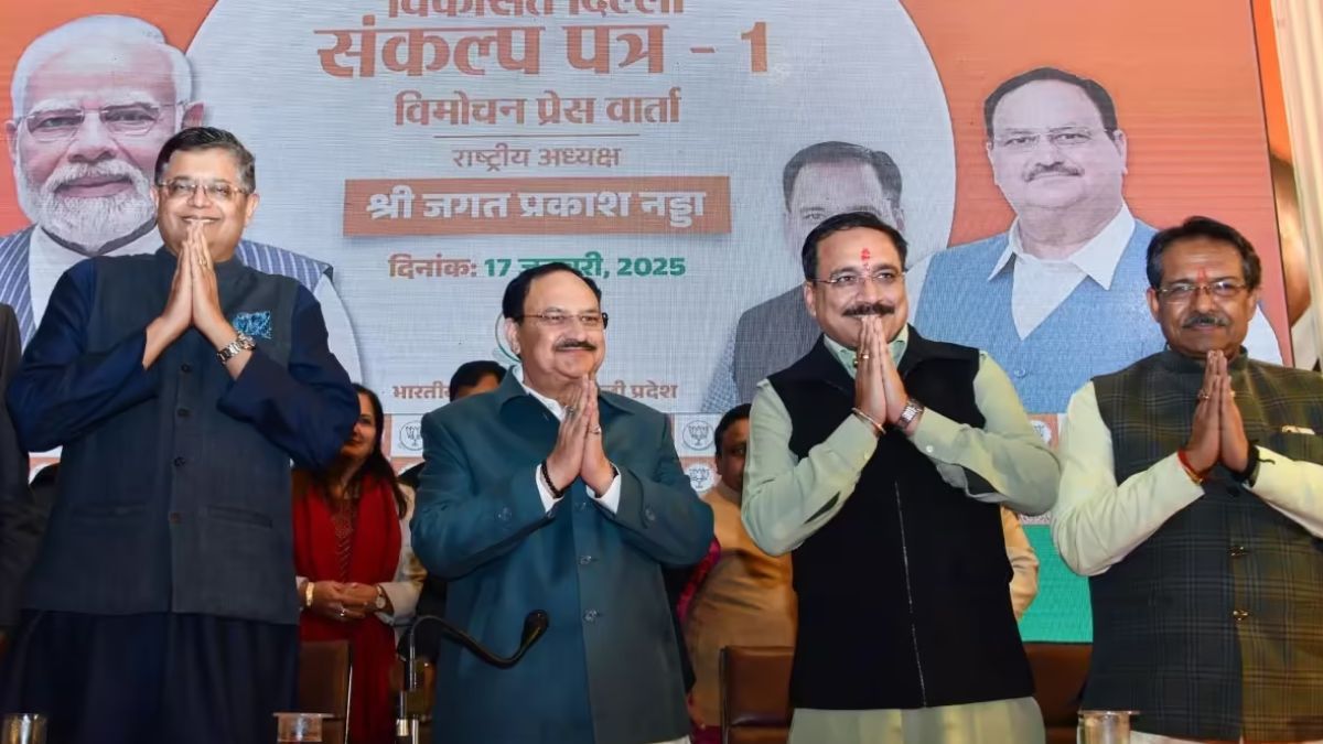 delhi-polls-bjp-manifesto-promises-free-education-insurance-for-autorickshaw-drivers-financial-aid-aap-reacts