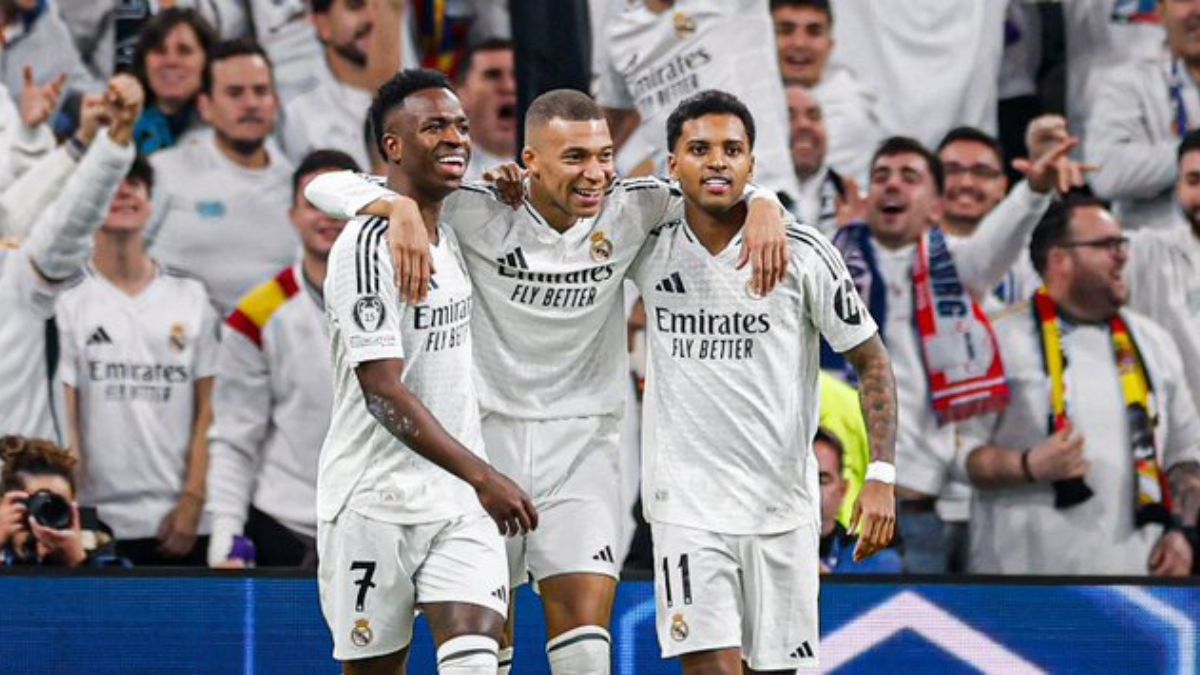 UEFA Champions League 202425 Vinicius, Rodrygo Score Brace As Real