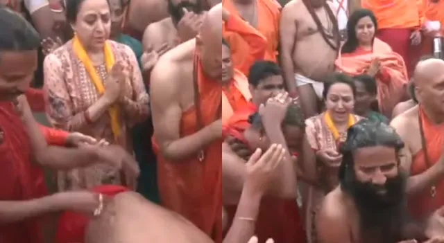 hema-malini-takes-holy-dip-at-triveni-sangam-on-mauni-amavasya-in-maha-kumbh-says-got-an-opportunity