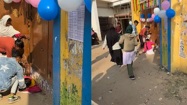 entry-lene-ka-tarika-thoda-casual-hai-video-of-woman-crawling-under-gate-to-enter-exam-centre-goes-viral-watch-viral-video