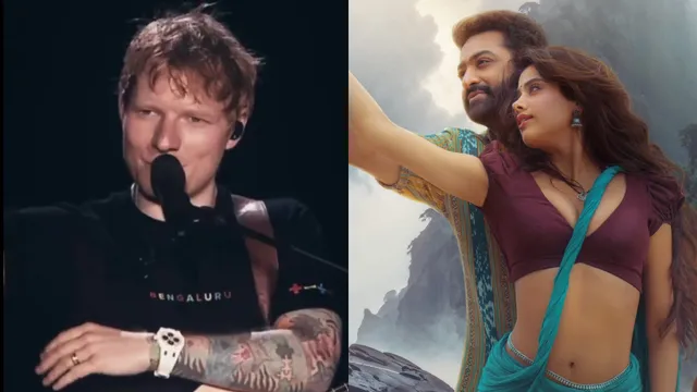 ed-sheeran-impresses-bengaluru-fans-by-performing-telugu-song-chuttamalle-check-out-jr-ntrs-reaction