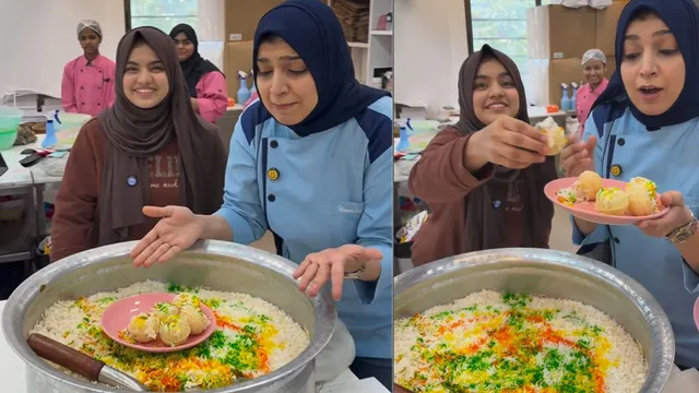 video-of-woman-bizarre-pani-puri-biryani-experiment-sparks-outrage-among-desi-foodies-justice-for-biryani-trends-online-viral-video