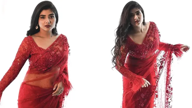 pragya-nagra-viral-video-malayalam-actress-sizzles-in-red-hot-saree-after-mms-leak-controversy