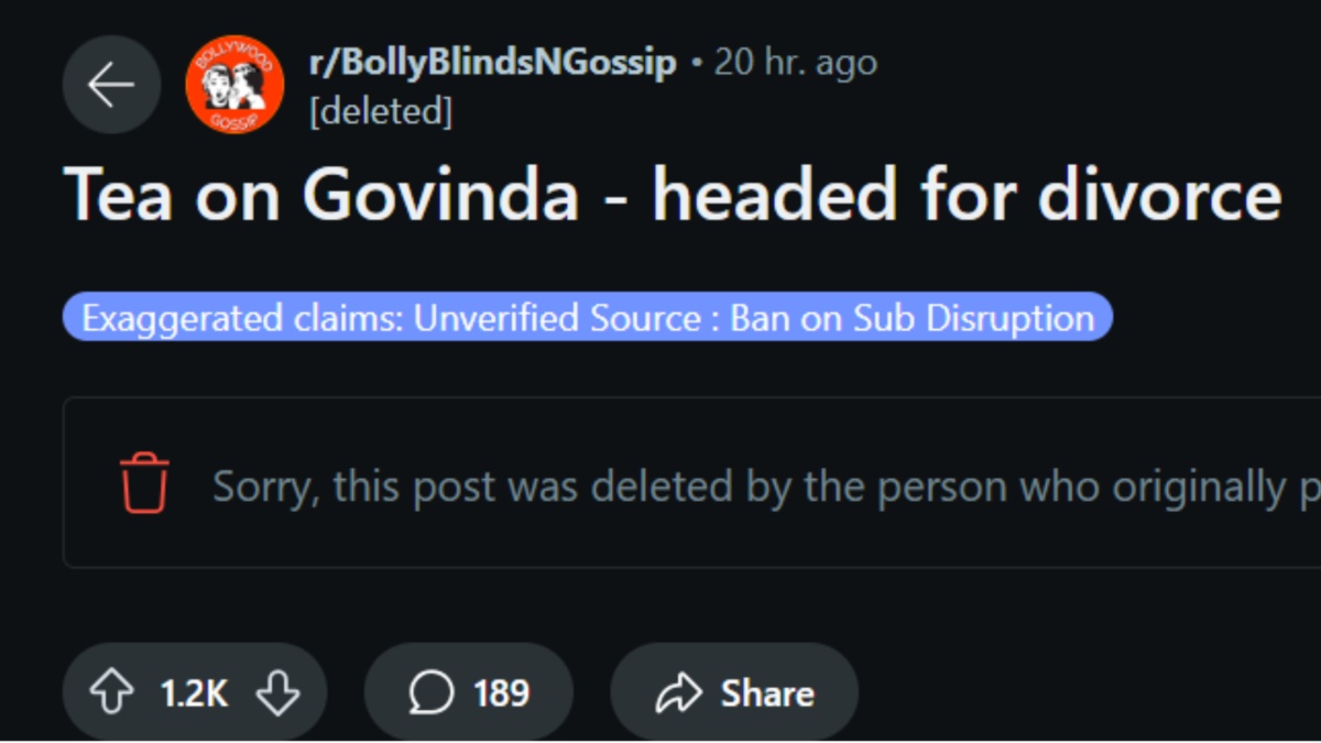 Govinda divorce