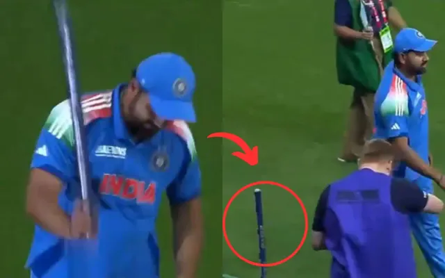 ind-vs-nz-icc-champions-trophy-2025-rohit-sharma-brings-out-unique-celebration-with-stump-after-defeating-new-zealand-by-four-wickets