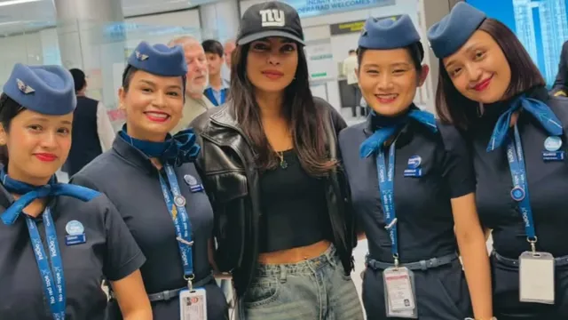 Priyanka Chopra on the sets of SSMB 29