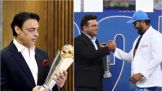 no-pakistan-representative-in-dubai-shoaib-akhter-left-disappointed-points-out-strange-thing-during-trophy-ceremony-in-ind-vs-nz-final-watch