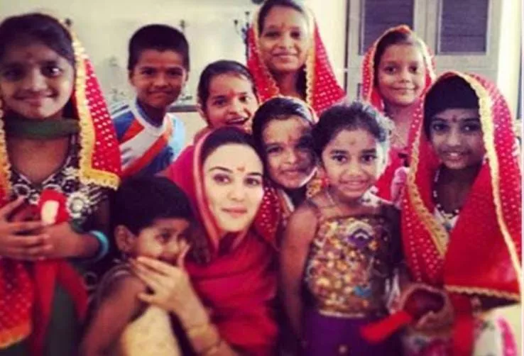 Preity Zinta with her adopted kids