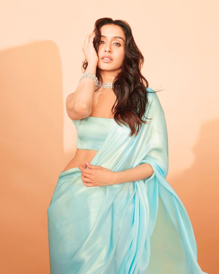Shraddha Kapoor Blue Saree
