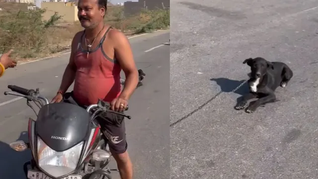 man-drags-dog-behind-bike-in-disturbing-video-woman-stops-him-just-in-time-as-netizens-demand-strict-action-viral-video
