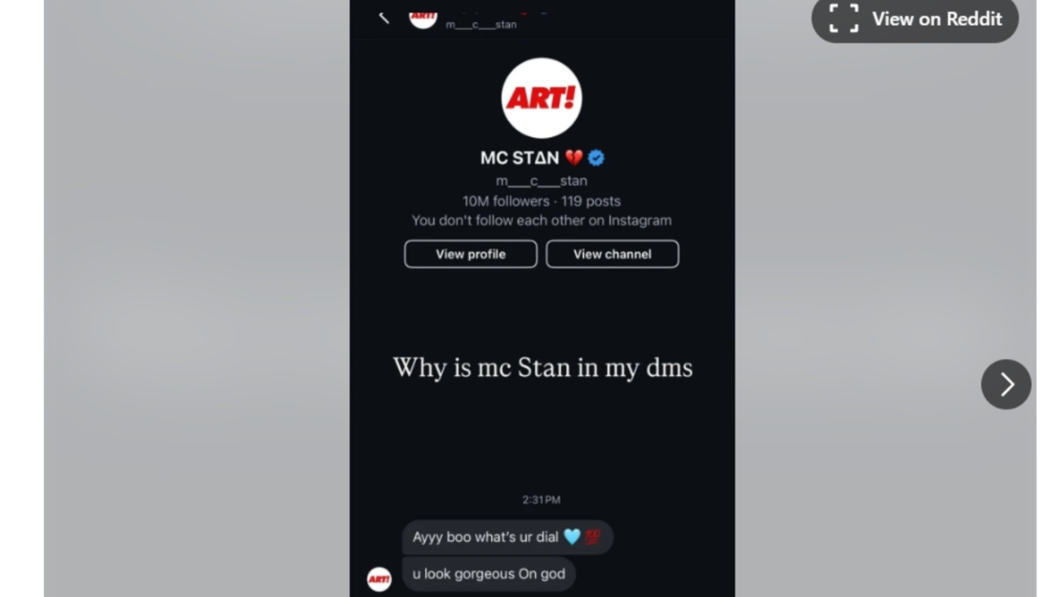 MC Stan sends creepy DMs