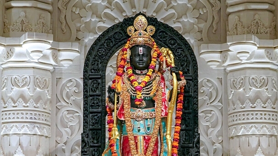 Ram Lalla idol at Ram Janmabhoomi Temple in Ayodhya