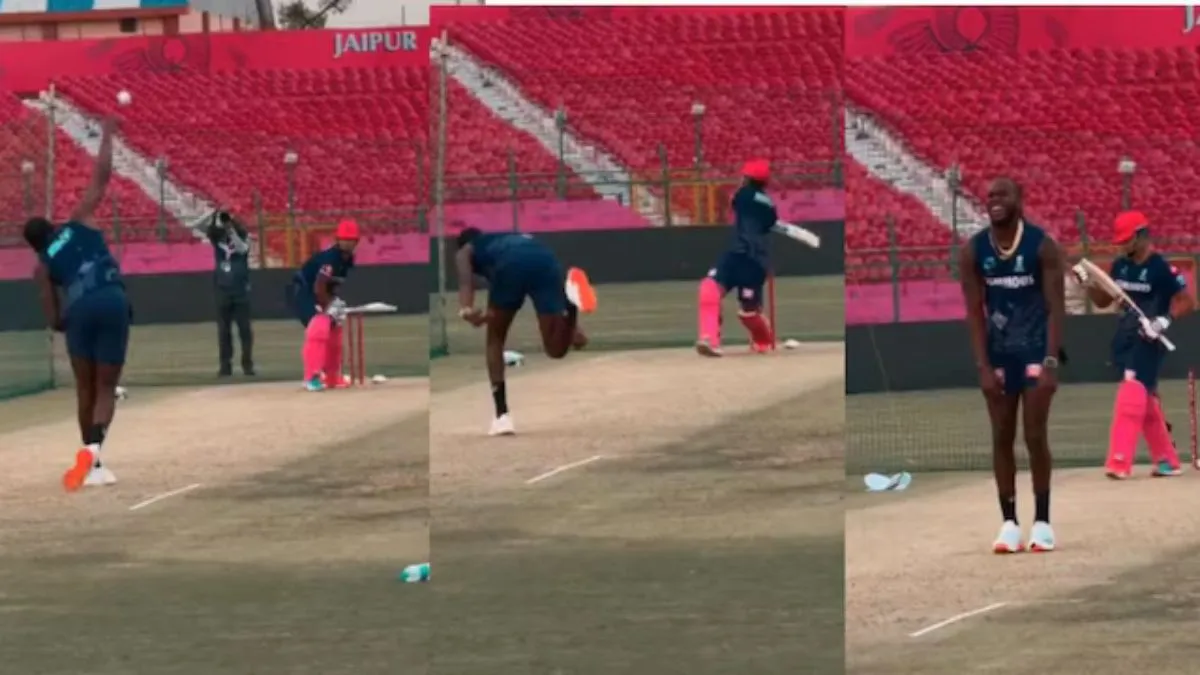 ipl-2025-vaibhav-suryvanshi-goes-all-gunsblazing-against-jofra-archer-during-training-session-ahead-of-match-against-rcb-watch