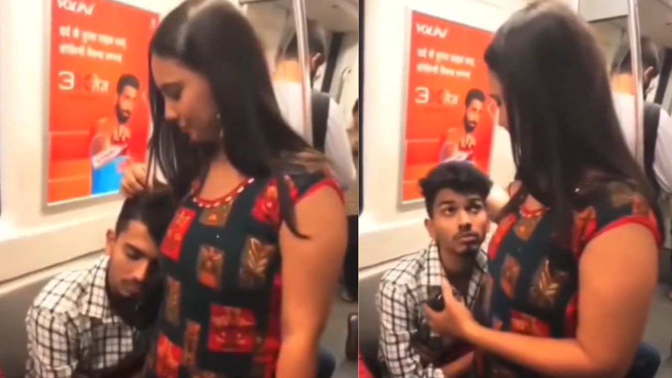 sleeping-man-gets-surprise-wake-up-call-from-woman-in-delhi-metro-netizens-call-it-moment-hai-bhai-viral-video