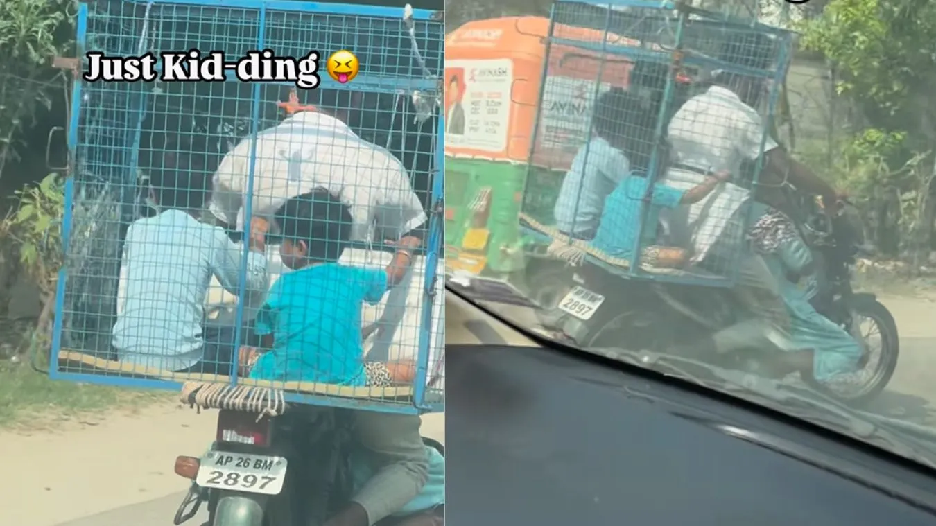 kids-in-cage-on-a-moving-bike-telugu-rapper-roll-rida-video-leaves-internet-stunned-viral-video