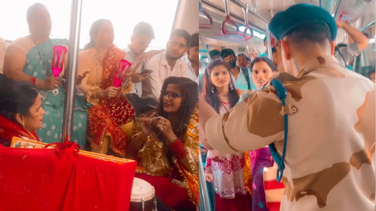 women-turn-delhi-metro-ride-into-bhajan-session-authorities-step-in-after-video-goes-viral