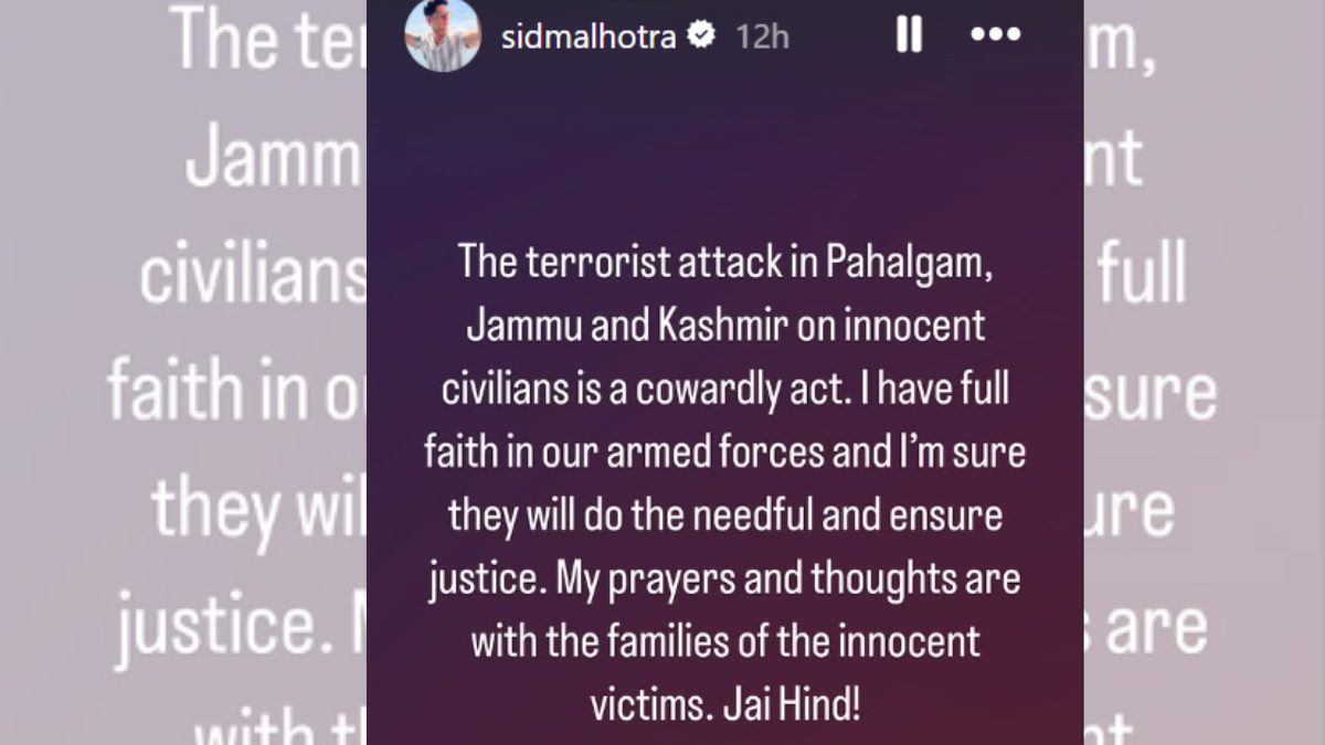 Sidharth Malhotra IG story